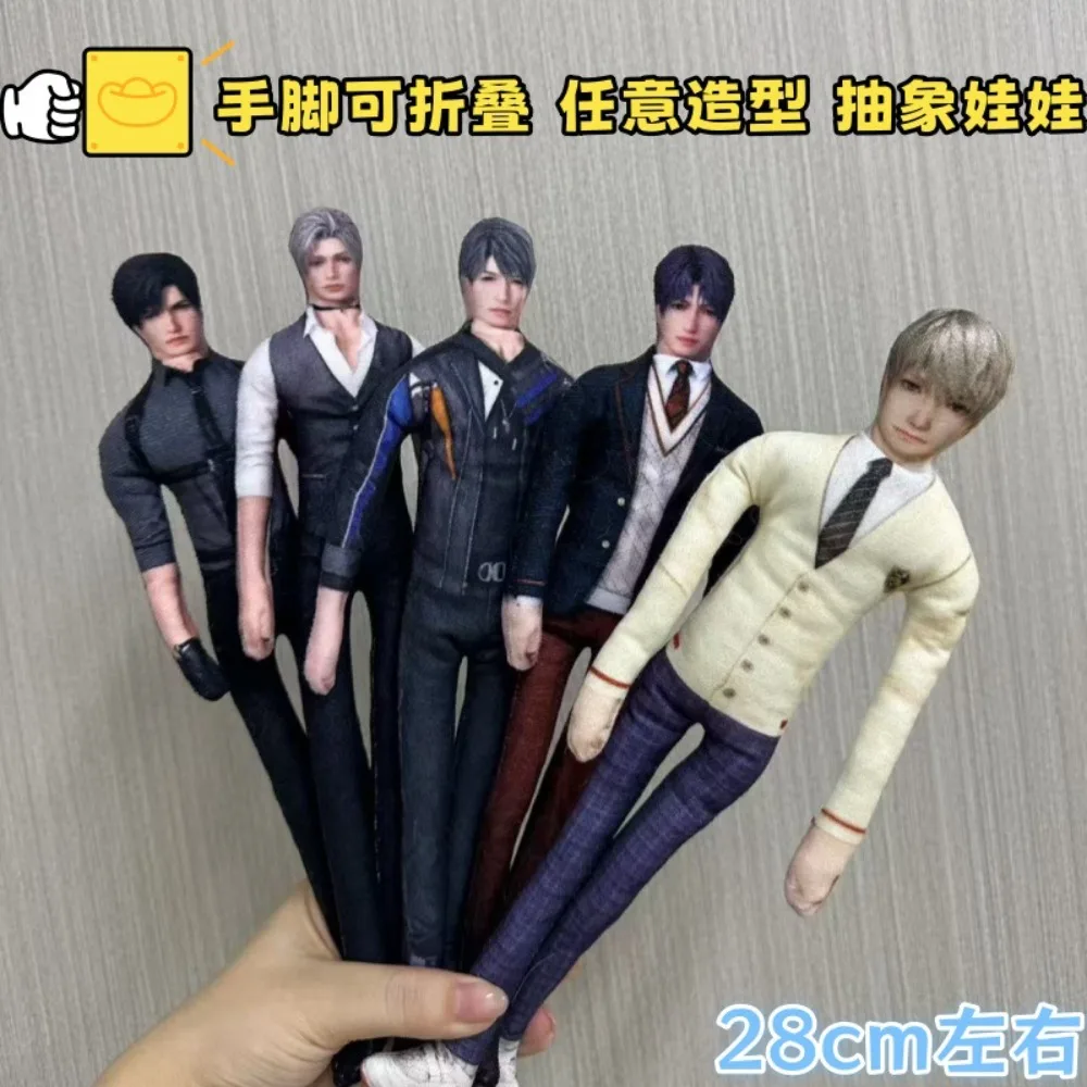 Muñeco de peluche abstracto de 28 cm de Love and Deepspace, Xavier, Zayne, Rafayel, Ralayo, Sylus, con extremidades separadas y esqueleto de alambre, que se puede torcer