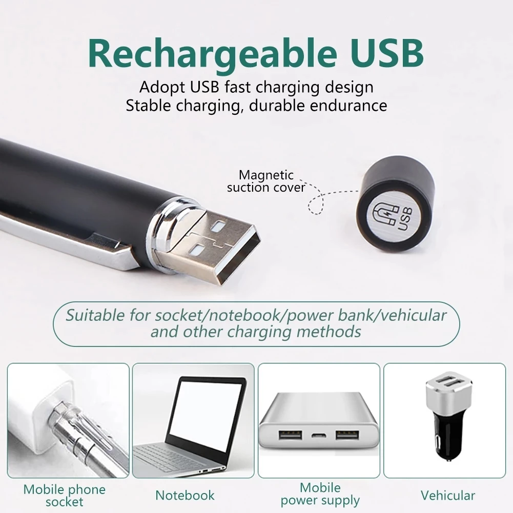 USB قابلة للشحن الطبية LED القلم ضوء التمريض طبيب مصباح يدوي الشعلة مصباح جيب الفم تلميذ Penlight للإسعافات الأولية في حالات الطوارئ #2