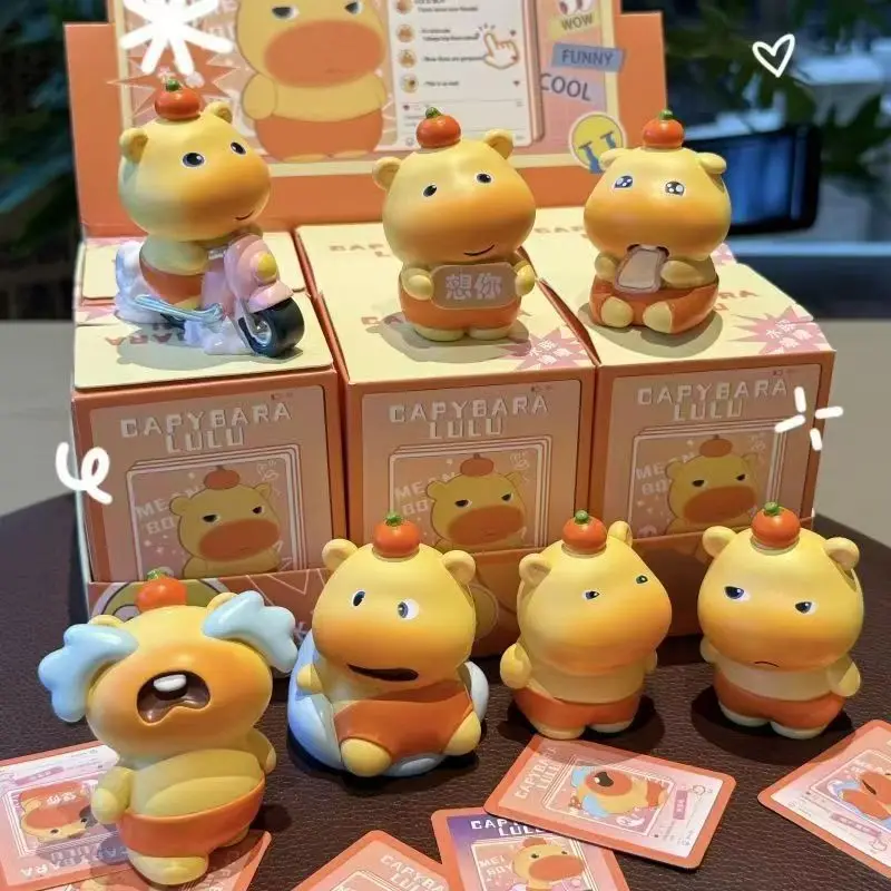 

Hot Capybara Lulu Blind Box Figurines Kawaii Capybara Lulu Figures Desktop Collections Ornament Toys Surprised Box Birthday Gift
