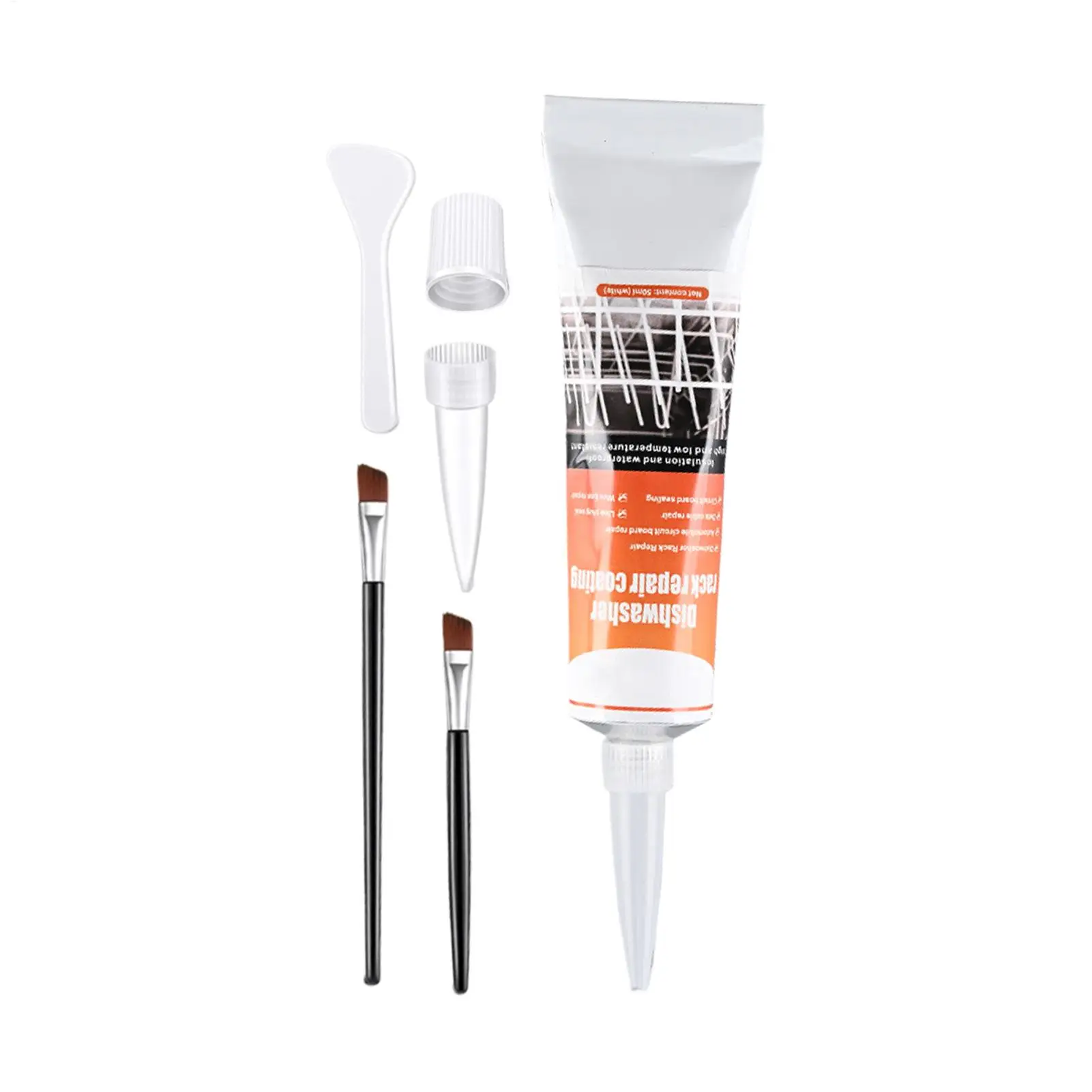 50ml Dishwasher Rack Repair glue Coating Long-Lasting Adhesive with 2 Brushes Dishwasher Rack Repair Gel for Home Ovens Frying