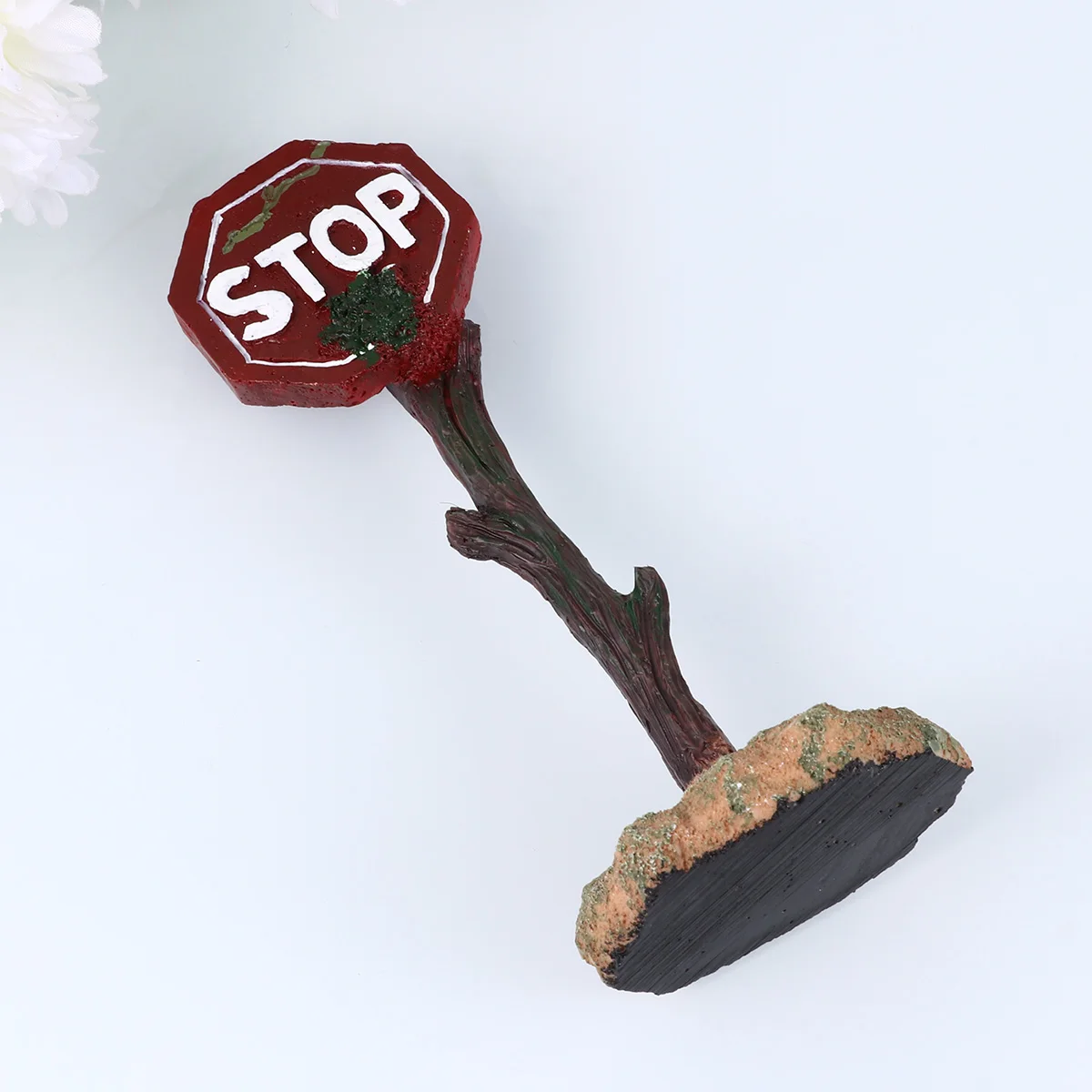 

Cartoon Resin Figurines Aquarium Decor Warning Signs Stylish Design Fish Tank naments Easy Clean Safe Environment Pet Supplies