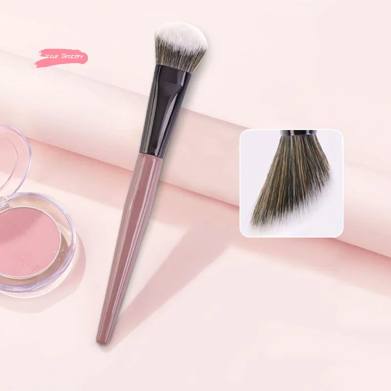 Draagbare blushborstel met zachte haren voor wangen - Cosmetisch hulpmiddel voor dames voor gezichtscontourpoederblush Ideaal voor beginnende meisjes