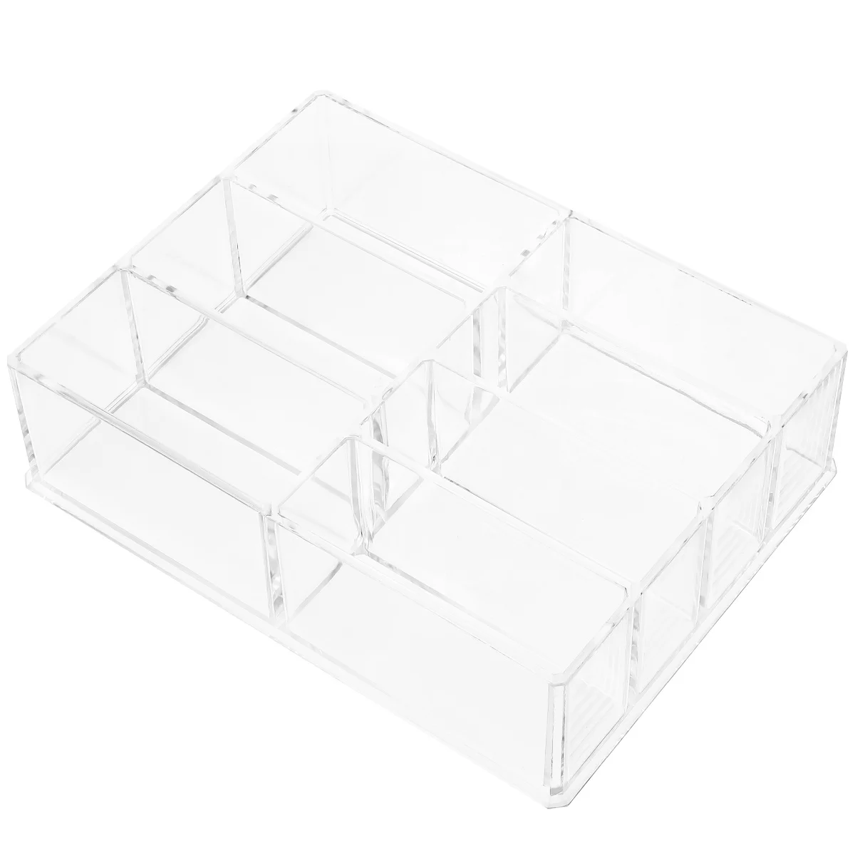 Caixa de armazenamento de sombra de olho acrílico transparente 7 grade organizador para pincéis de maquiagem brincos rack de armazenamento acrílico