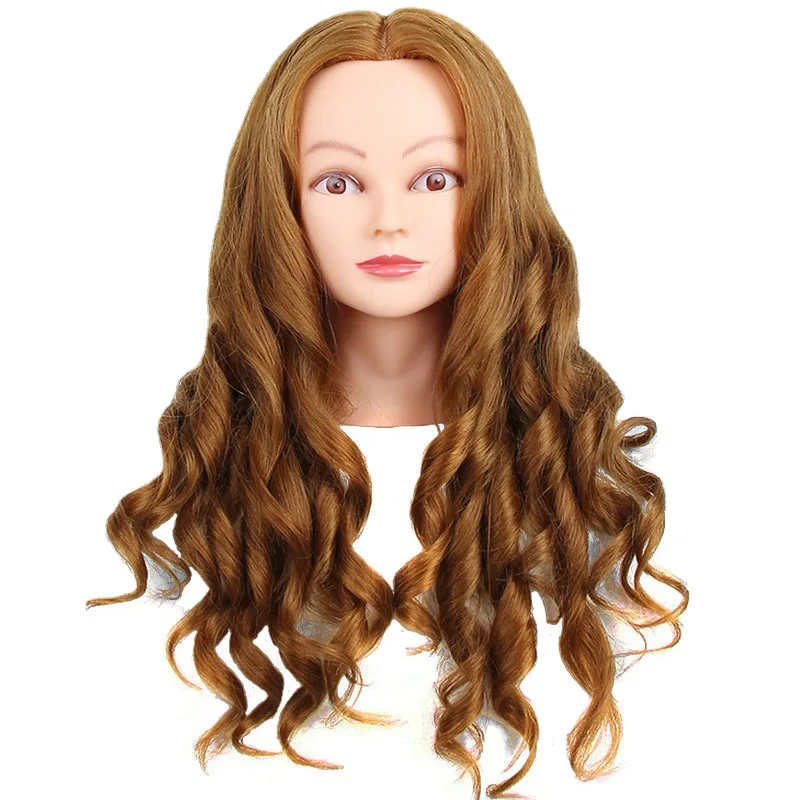 Hairdressing Head Model Full Real Hair Barber Apprentice Haircut Practice Dummy Head Model Can Be Permed Dyed Braided Model Head