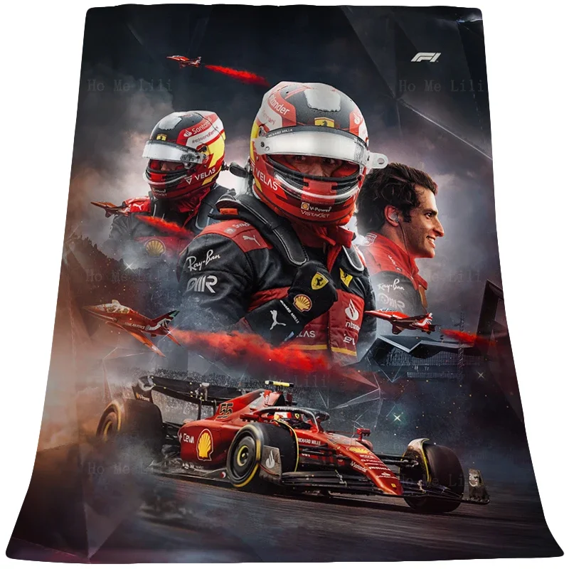 F1 гоночный водитель Карлос победитель плакат Спортивная иллюстрация креативное мягкое удобное фланелевое одеяло