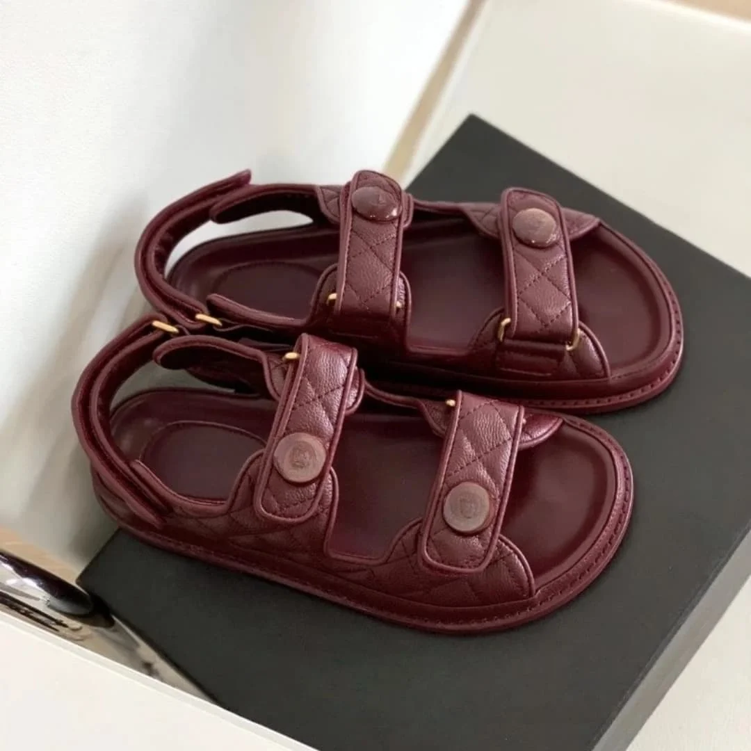

New hot Classic Woven Bottom Lazy Slippers with Genuine Leather Three-Ring Strapless Foot Covers for Comfortable Wearing