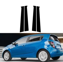Glossy Black Pillar Post For Chevrolet Aveo Sonic T300 2012-2020 Car Door Center Middle B Cover Mirror Effect Trim Window Column