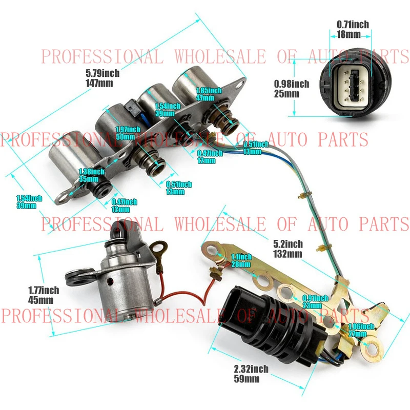 V+ RE4F04B RE4F03B Transmission Solenoid Kit For NISSAN ALTIMA 2002-04 QUEST 04-07
