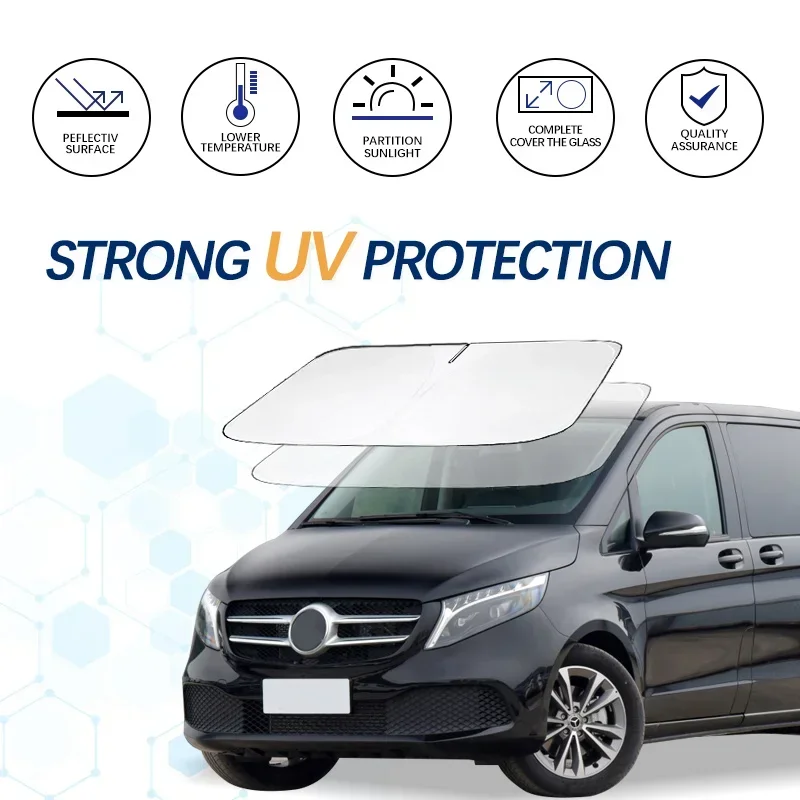 For Mercedes Benz V Class V260L W447 Custom Fit Windshield Sun Shade Sunshade Sun Visor Protector Foldable Blocks UV Rays Keep