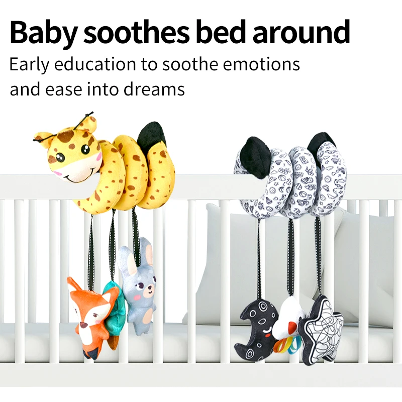 جديد لينة سرير الرضع سرير عربة لعبة دوامة لعبة طفل لحديثي الولادة مقعد السيارة التعليمية خشخيشات منشفة أطفال بيبي اللعب 0-36 شهرا #3