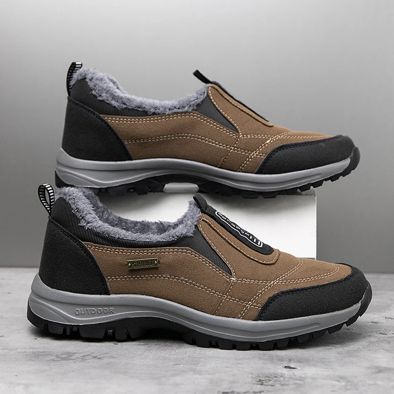 Winter Plus Samt-Sneaker für Herren, große Größen 49 50, rutschfeste Outdoor-Freizeitsportschuhe, bequeme, leichte Herren-Wanderschuhe – Detail 10