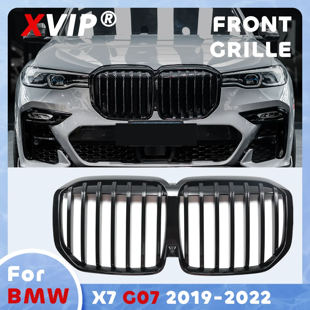 

XVIP Glossy Black Single Line Style Front Bumper Grille For BMW X7 G07 2019-2022