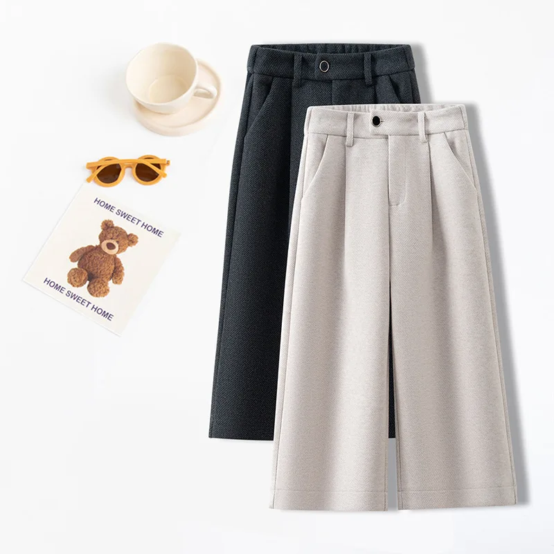 

Women's Woolen Pants Draped Slimming Casual Bootcut Pants