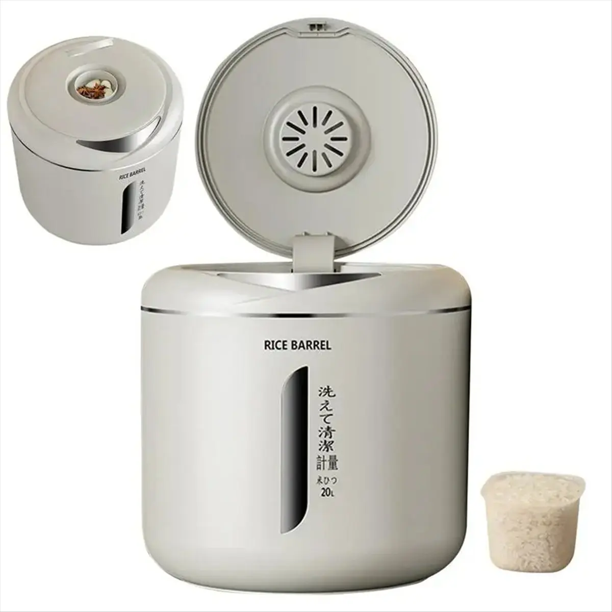 

ABLQ Ведро для риса Влагостойкий герметичный резервуар с защитой от насекомых Прессованное утолщенное ведро для хранения порошка Кухонный ящик для хранения S