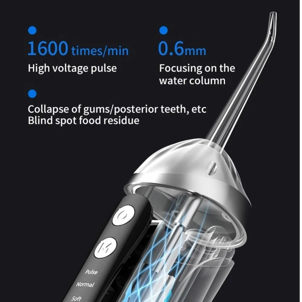 Rechargeable Oral Irrigator Waterproof 4 Nozzles Water Flosser Adjustable Pressure Multi-function Dental Irrigator