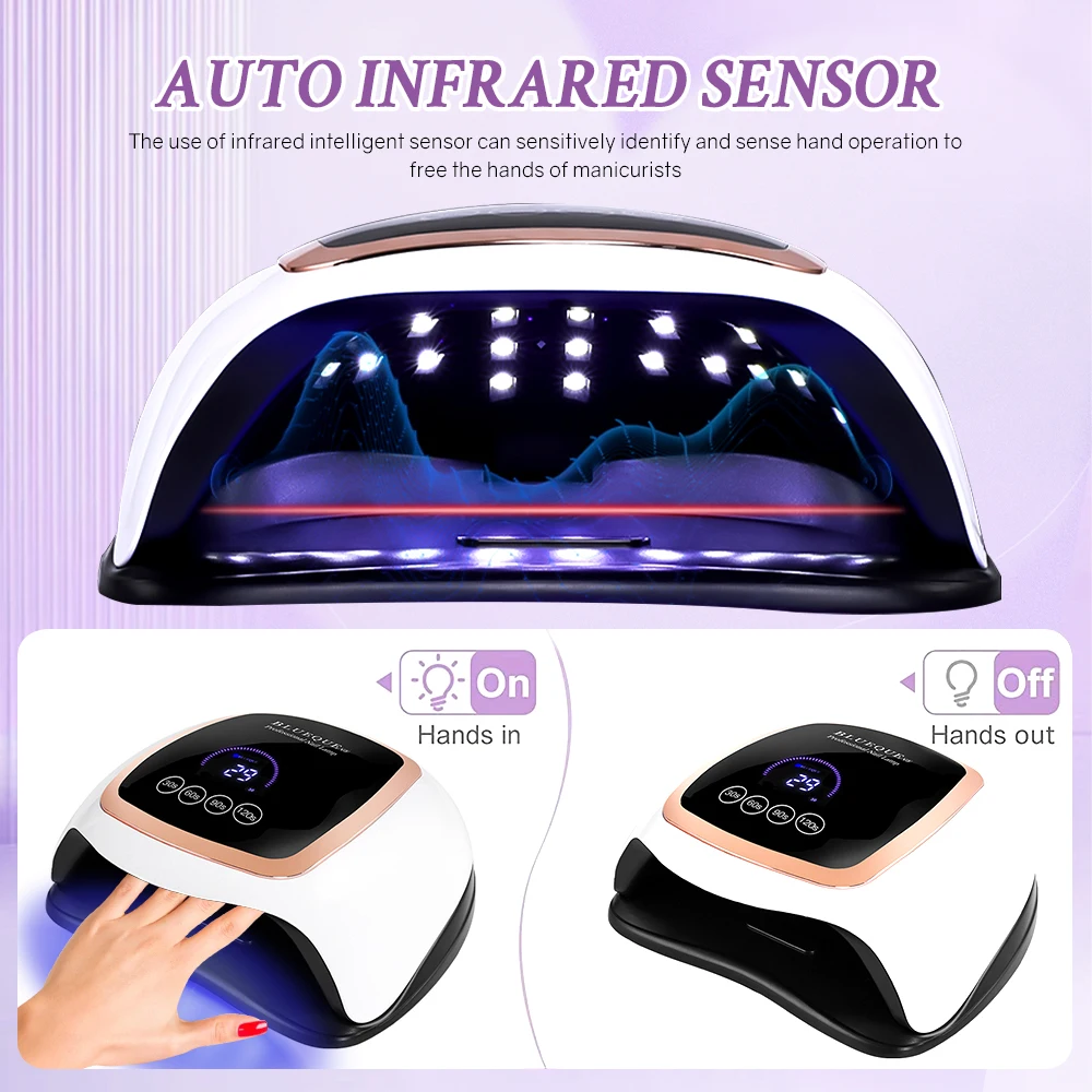 42LEDS Professional Nail Dryer 168W UV LED Lamp for Manicure Nails Gel Polish Dryer  Nail  Curing Gel Toe Nails Drying