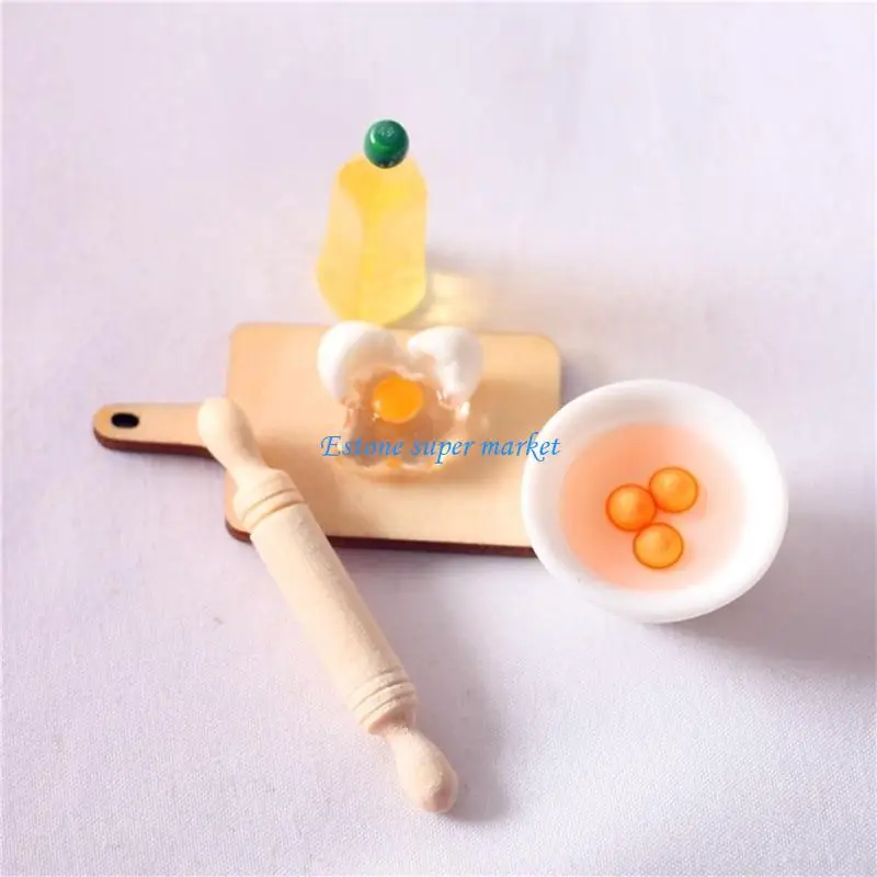 

090B Whisk Model Baking Eggs Dollhouse Decorations Pretend Playset for Kids Girls