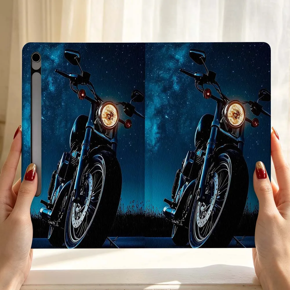Bike Lover Motorcycle For Samsung Galaxy Tab S11 S10 S9 S8 S7 S6 A9 A8 A11 Lite FE Plus Pen Tray Tablet Case Soft