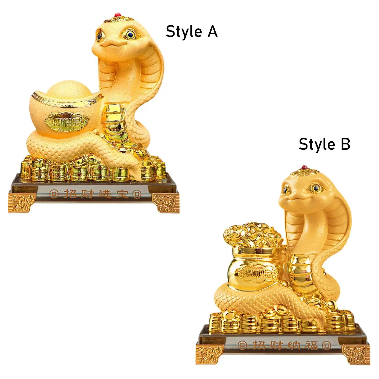 Year of Snake Statue 2025 Chinese New Year Gift Collectible Spring Festival Decoration for Fireplace Cabinet Housewarming