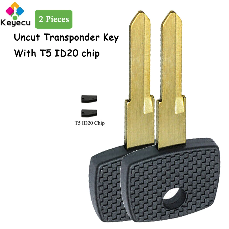 

KEYECU 2 Pieces Replacement Uncut Transponder Car Key With T5 ID20 Chip Fob for Mercedes-Benz Vito Actros Sprinter V Class