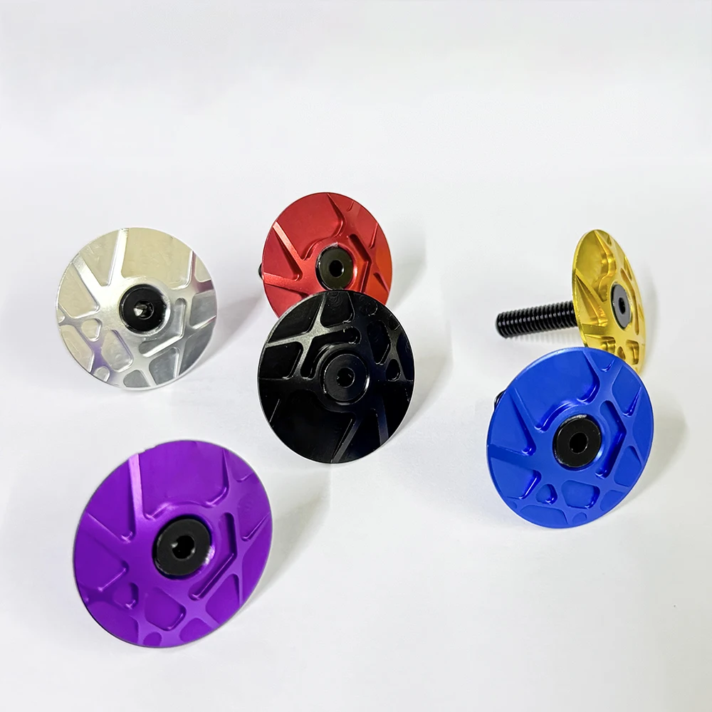 Bike Headset Cap Aluminum 7075 Head-cap Headset Acessories Extra Light CNC Machined Top and Titanium Bolt Stem Cap Bicycle Part - Image 5