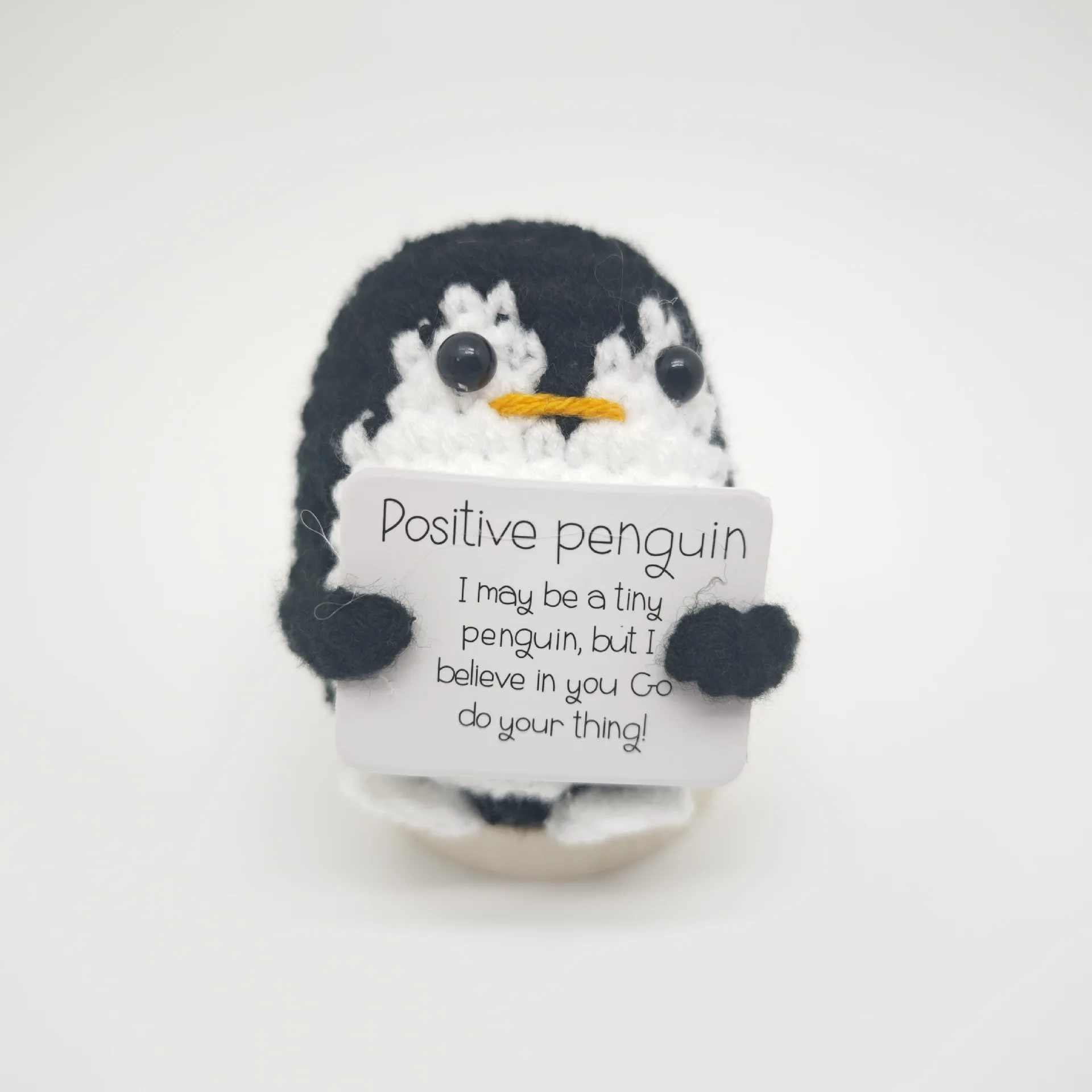New Handmade Knitted Positive Energy Penguin Dolls Ornament Fashion Duck Doll With Card Room Home Decoration Christmas Gifts
