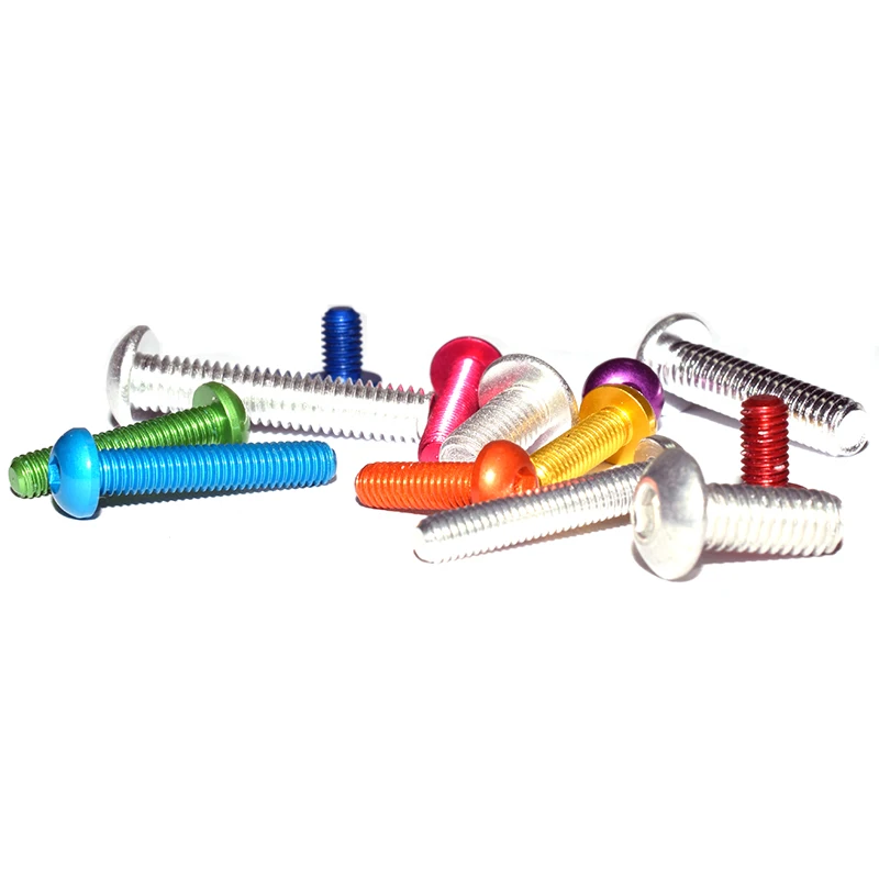 Hardened 7075 Aluminum M3 Button Head Hex Screws ISO7380 High Strength for RC Car DIY Appearance Upgrade