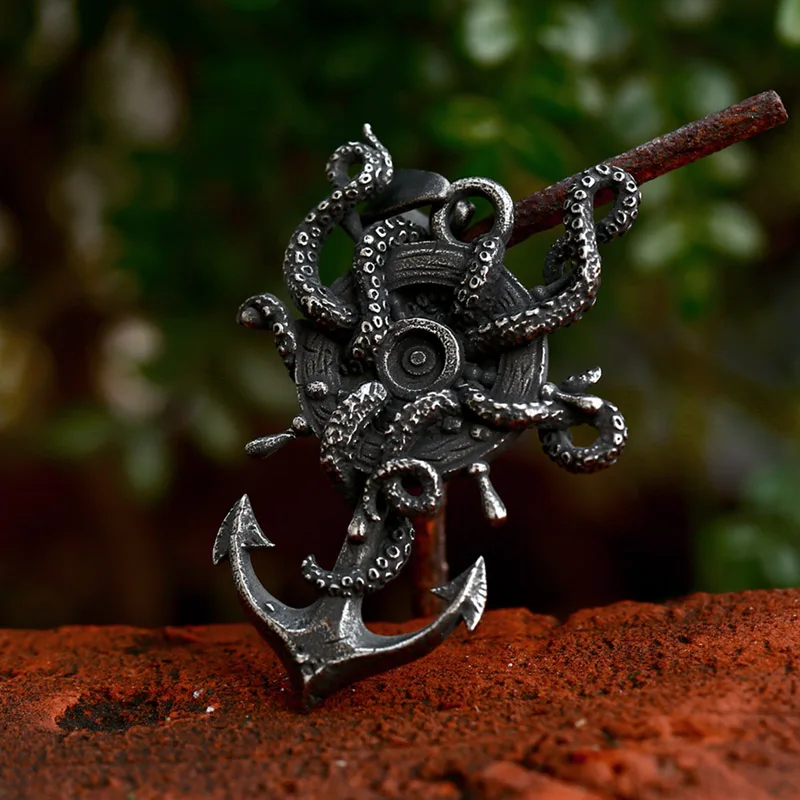 BEIER Stainless Steel Dark Style Kraken Octopus Ship\'s Anchor Pendant Pendant fashion Chain Necklace men/women Jewelry BP8-1060