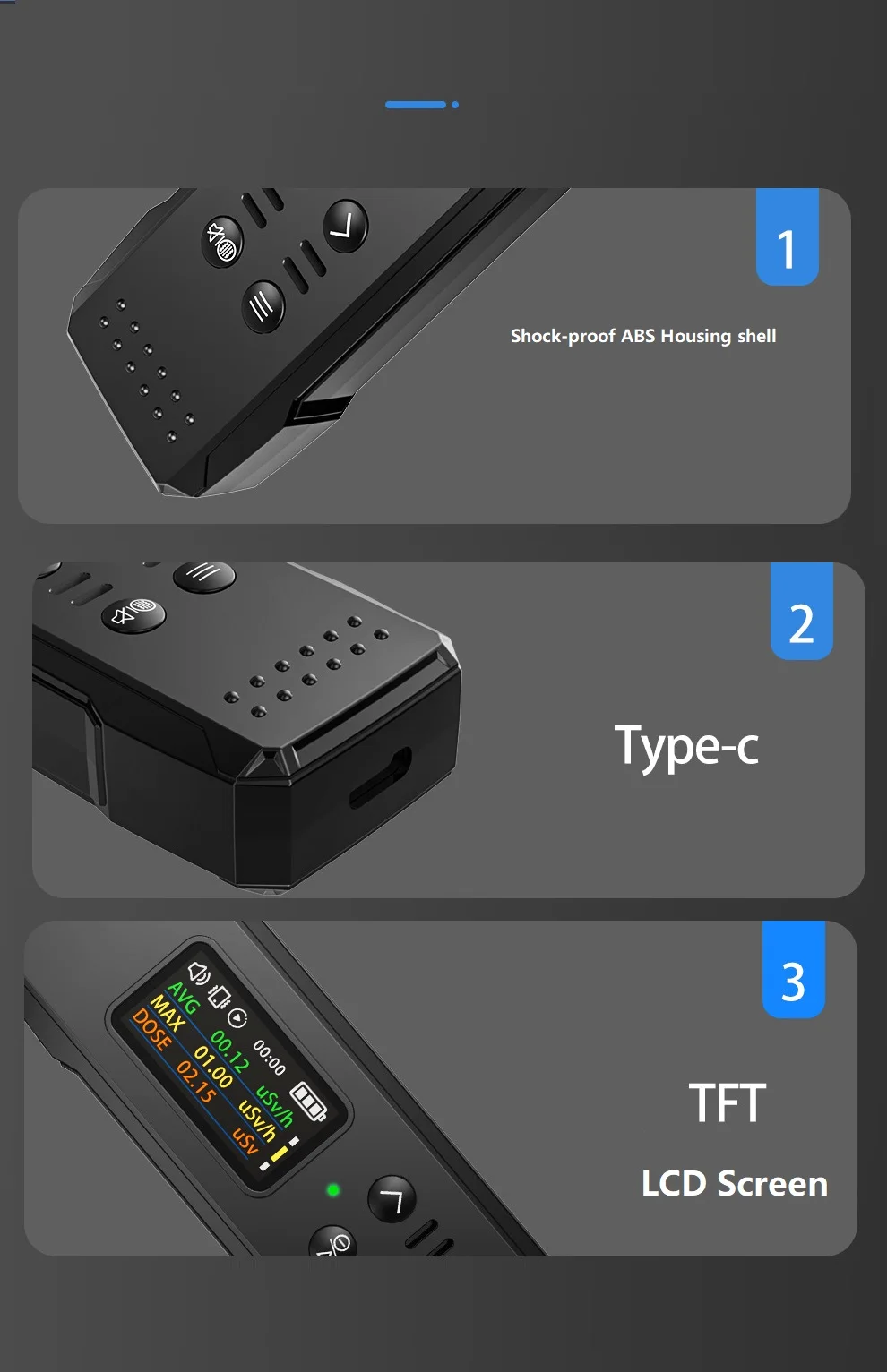 Radiation Detector Geiger Counter Nuclear Radiation Detector Alpha Beta Gamma X Ray Dosimeter Personal geiger counter