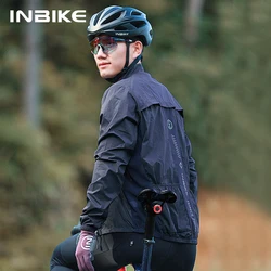 INBIKE Men's Cycling Windbreaker Long Sleeve Windproof Bicycle Top Jacket for Riding Lightweight Road Mountain Biking Clothing