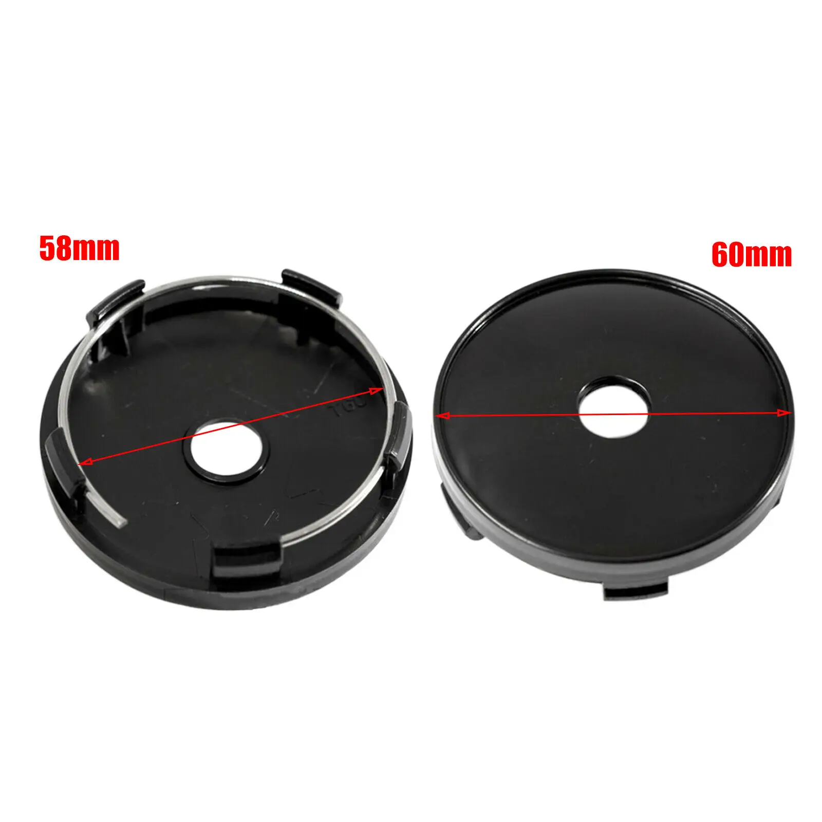 4Pcs/Kit 60mm (in:58mm) 3D Car Wheel Center Hub Cap Rim Hub Cover Automotive Wearing Parts Tyre Parts