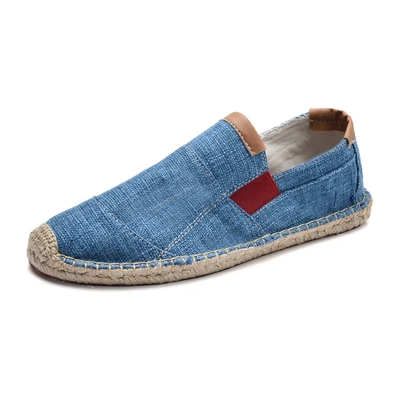 Plus Size Men's Casual Canvas Shoes Breathable Canvas Sole Fisherman Style Comfortable Lazy Men Loafers Driving Shoes