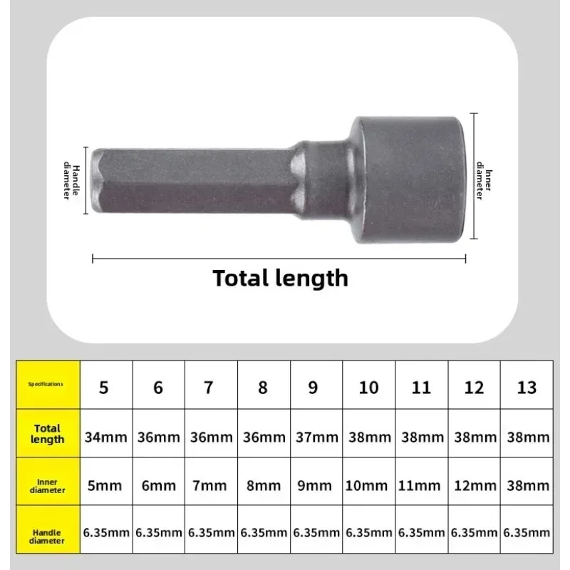 Picture 5: New for Hexagonal Wrench Powerful Socket Inner Hexagonal Handle Screwdriver Socket Extension Rod Pneumatic Screwdriver Insert