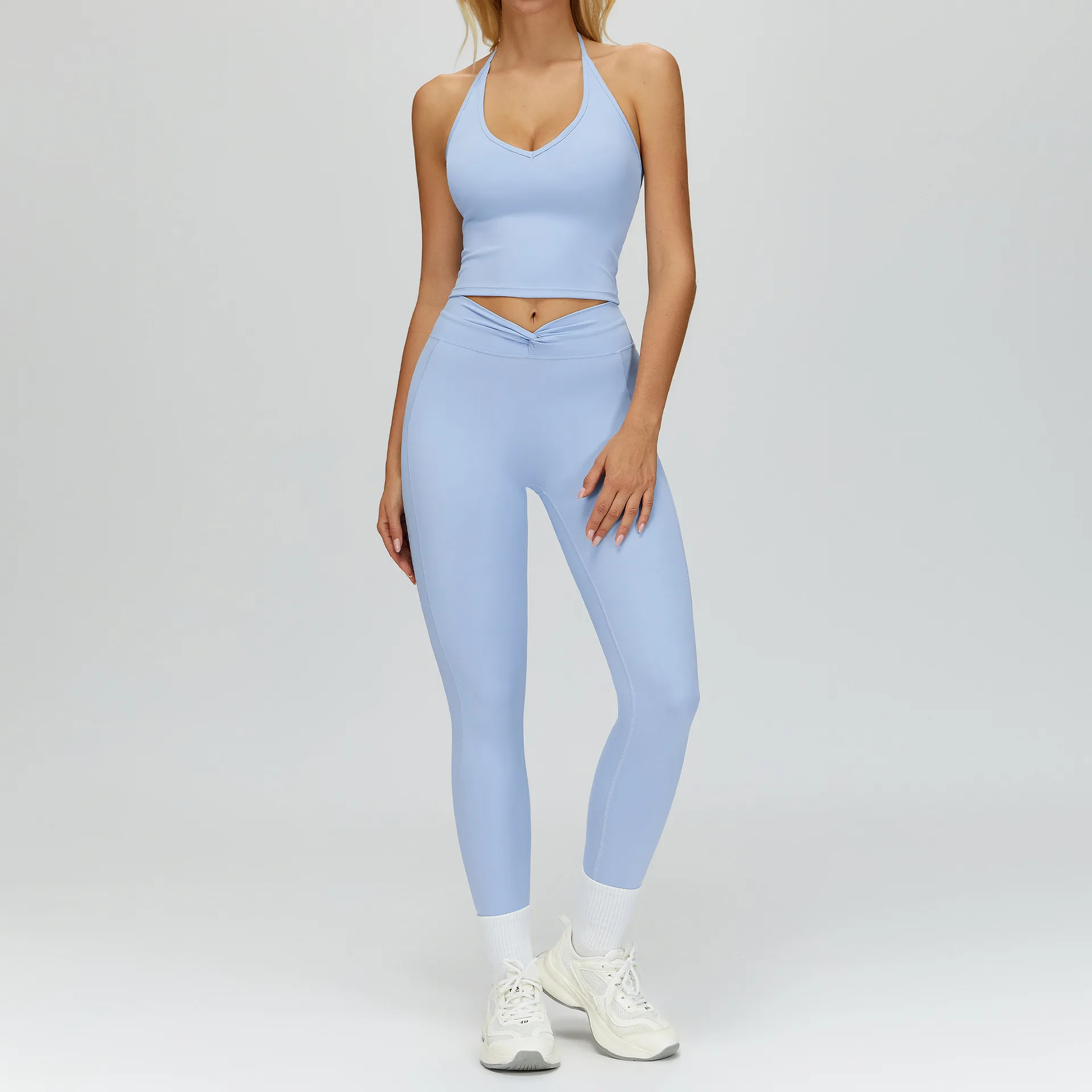 2PCS Fashion Yoga Set Twisted Pleated Tight Fitting Sports Set Women Quick-Dry Gym Set Outdoor Running Fitness Tennis Skirt Set