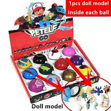 12Pcs /Set pokeball Model Anime Figure ball Pikachu Pocket Monster Pet Elf Dolls Kids Gifts Bulk Buy Child Toys