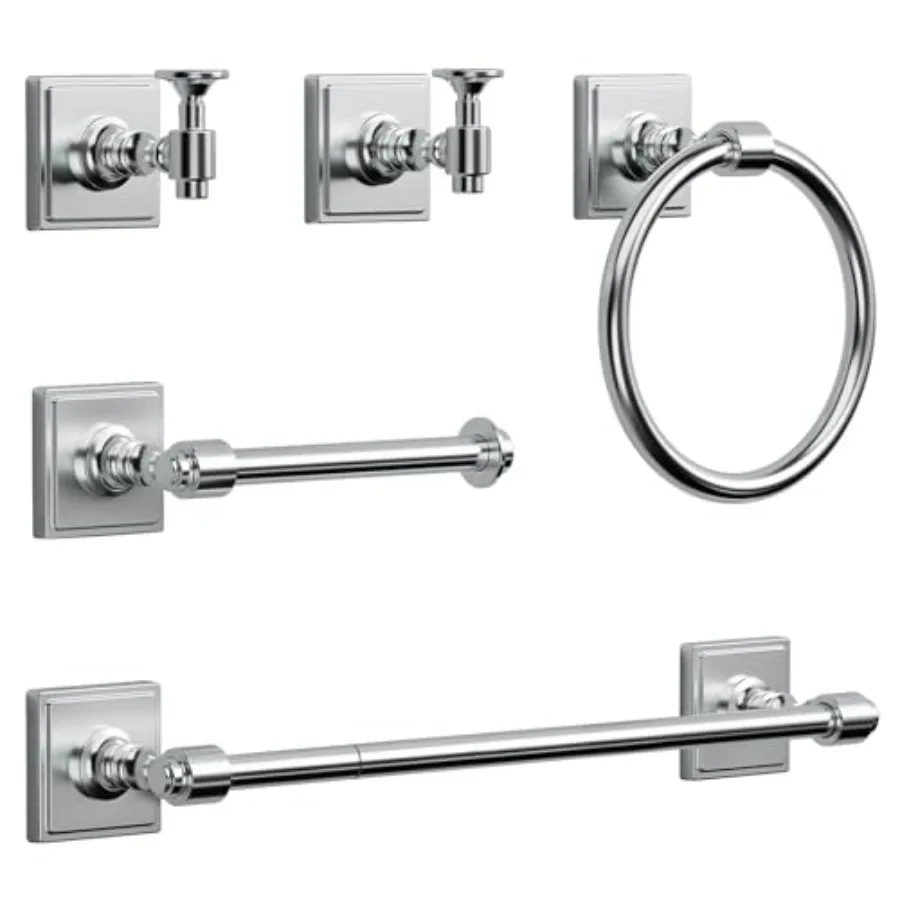 

Настенный набор из 5 предметов для ванной комнаты: держатель для полотенец из полированной хромированной стали SUS304, комплект фурнитуры с хромированным покрытием