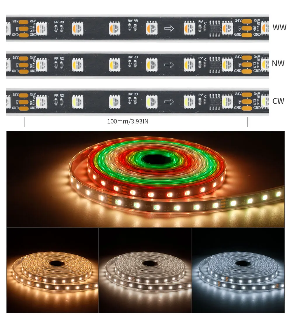 WS2814 IC RGBW LED Strip Light Similar SK6812 4IN1 Full Color Addressable led tape Running Horse Flowing Lighting lamp DC12V/24V