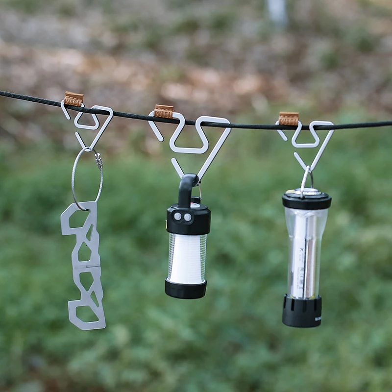 S-Shaped Camping Hanging Buckle Travel Survival Stainless Steel Lantern Stand Hooks Safety Clip Lightweight Picnic BBQ Supplies