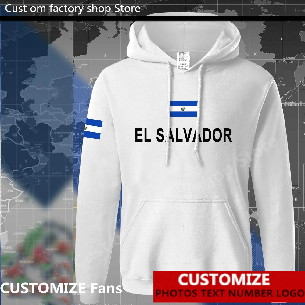 

El Salvador Flag ​Hoodie Free Custom Jersey Fans DIY Name Number LOGO Hoodies Men Women Fashion Loose Casual Sweatshirt