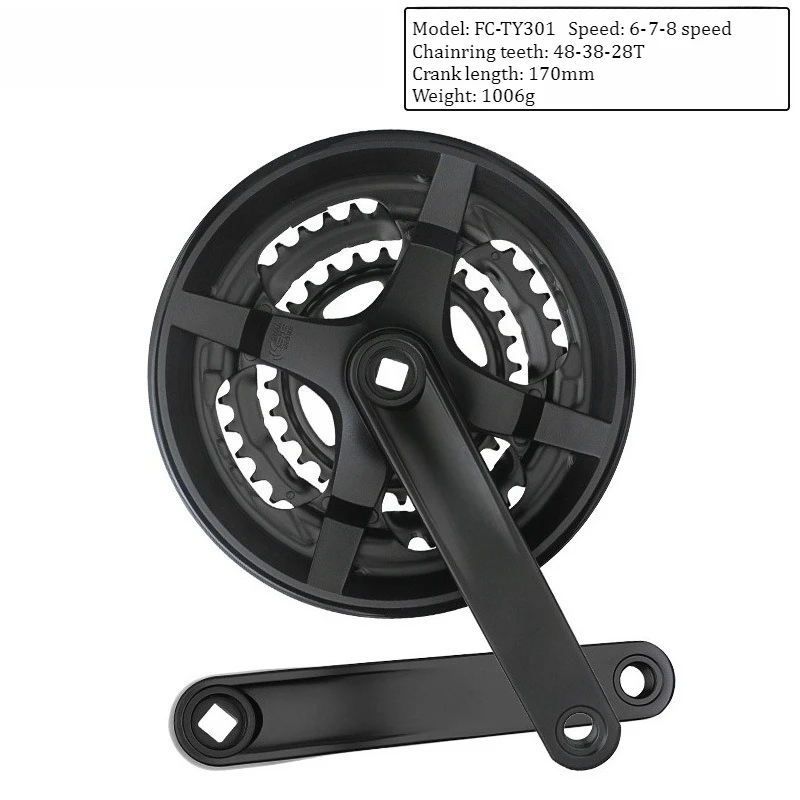 TY301 TX801 Crankset, Mountain Bike 3*7/8 Speed Square Taper Bottom Bracket Crank Set view 5