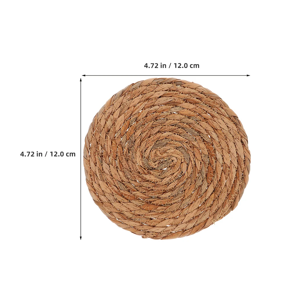 4 قطعة الرجائز الروطان 4.72 بوصة المفارش المنسوجة العزل الحراري المضادة للانزلاق الوقايات المستديرة للأواني الساخنة المقالي أطقم شاي السلطانية الحصير