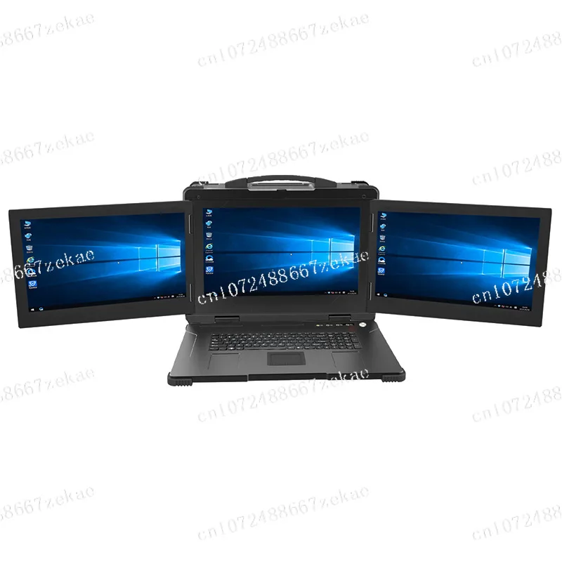 Customized 17.3-inch flip-down three-screen rugged computer industrial laptop mobile workstation