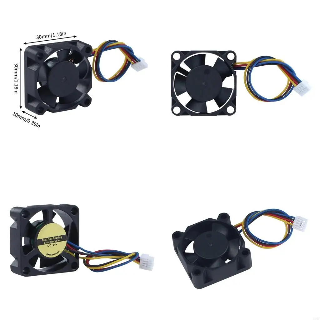 

3010 Industrial Double Ball Bearing 24V Cooling Fan Fast Speed Turbos Airflows for 3D Printer Heat Dissipation