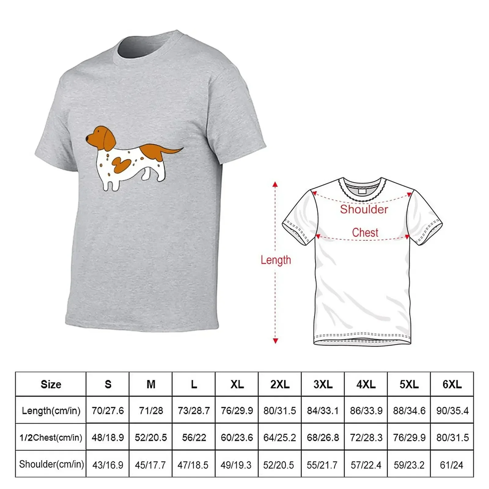 Red Piebald dachshund weenie dog sticker T-Shirt anime hippie clothes Men's t-shirts