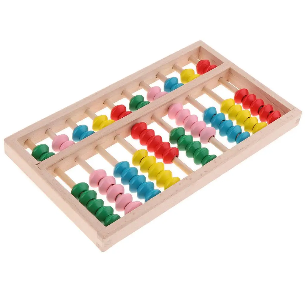 Add & Subtract Abacus with 70 Colorful Beads And Sturdy Wooden Construction -