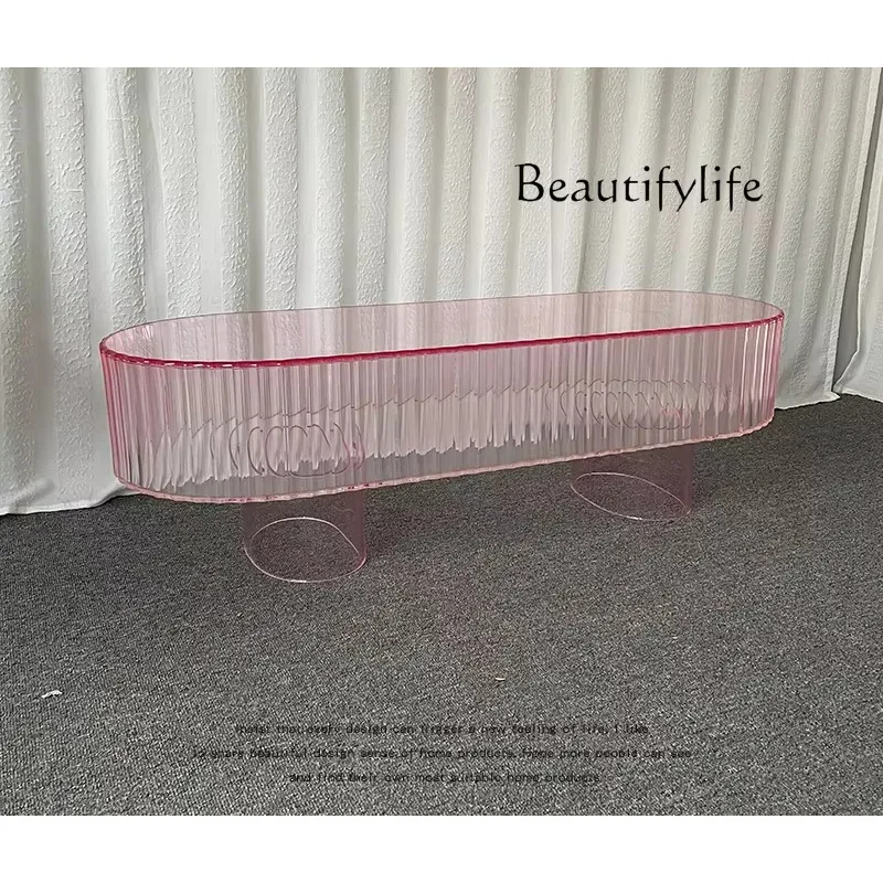 

Modern simple light luxury designer living room curve fashion creative rounded corner bench TV cabinet