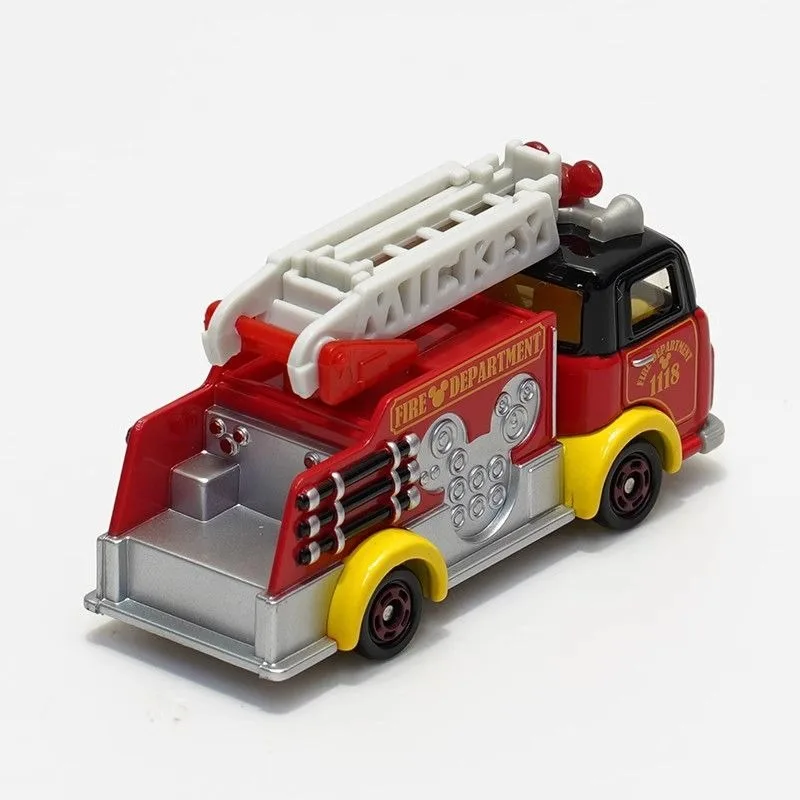 TAKARA TOMY coche de aleación DM-17 camión de bomberos Mickey con escalera vehículo de juguete para niños regalo coleccionable