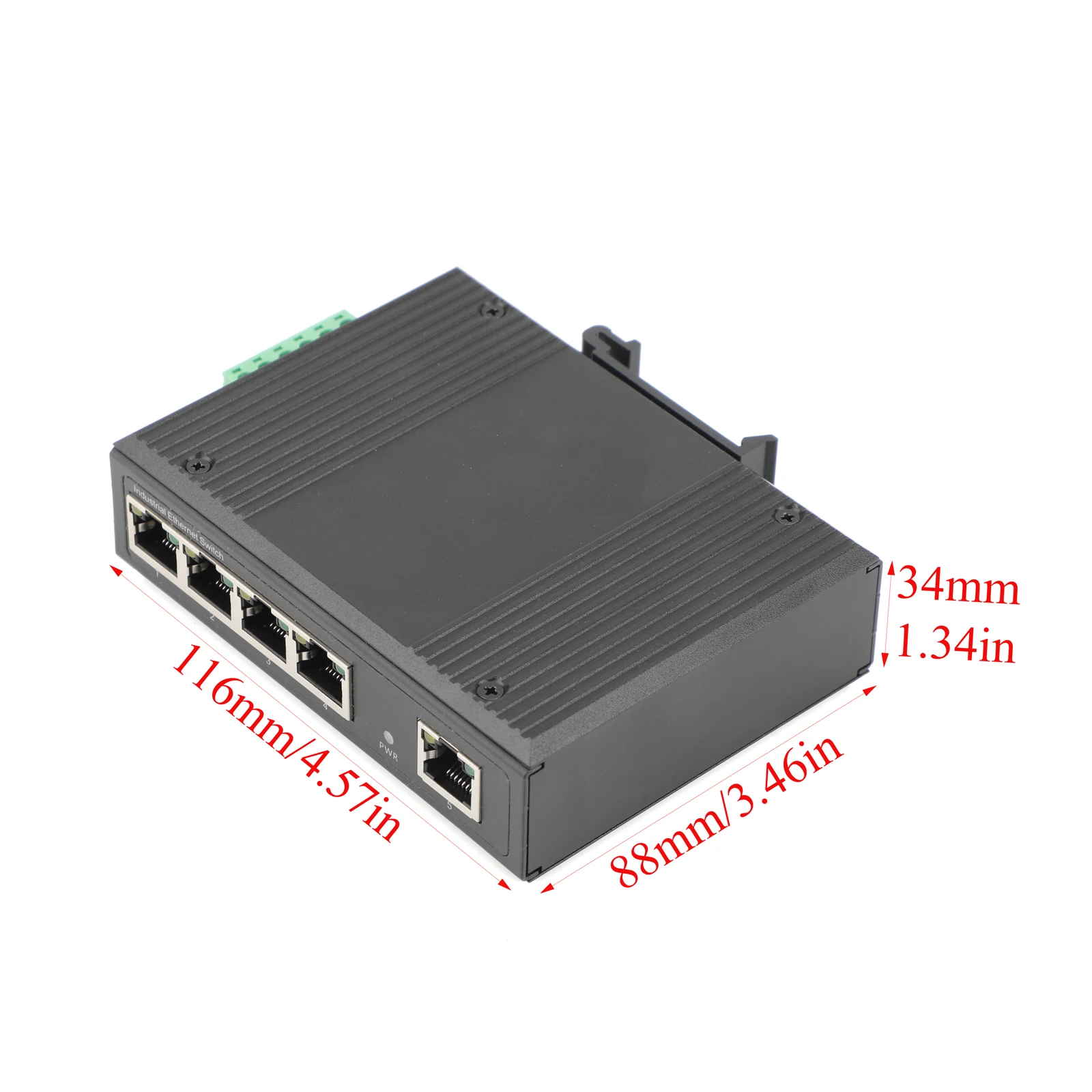 Commutateur POE industriel à 5 ports, Rail DIN 100bps, Plug and Play, pour système d'automatisation et de Surveillance en usine