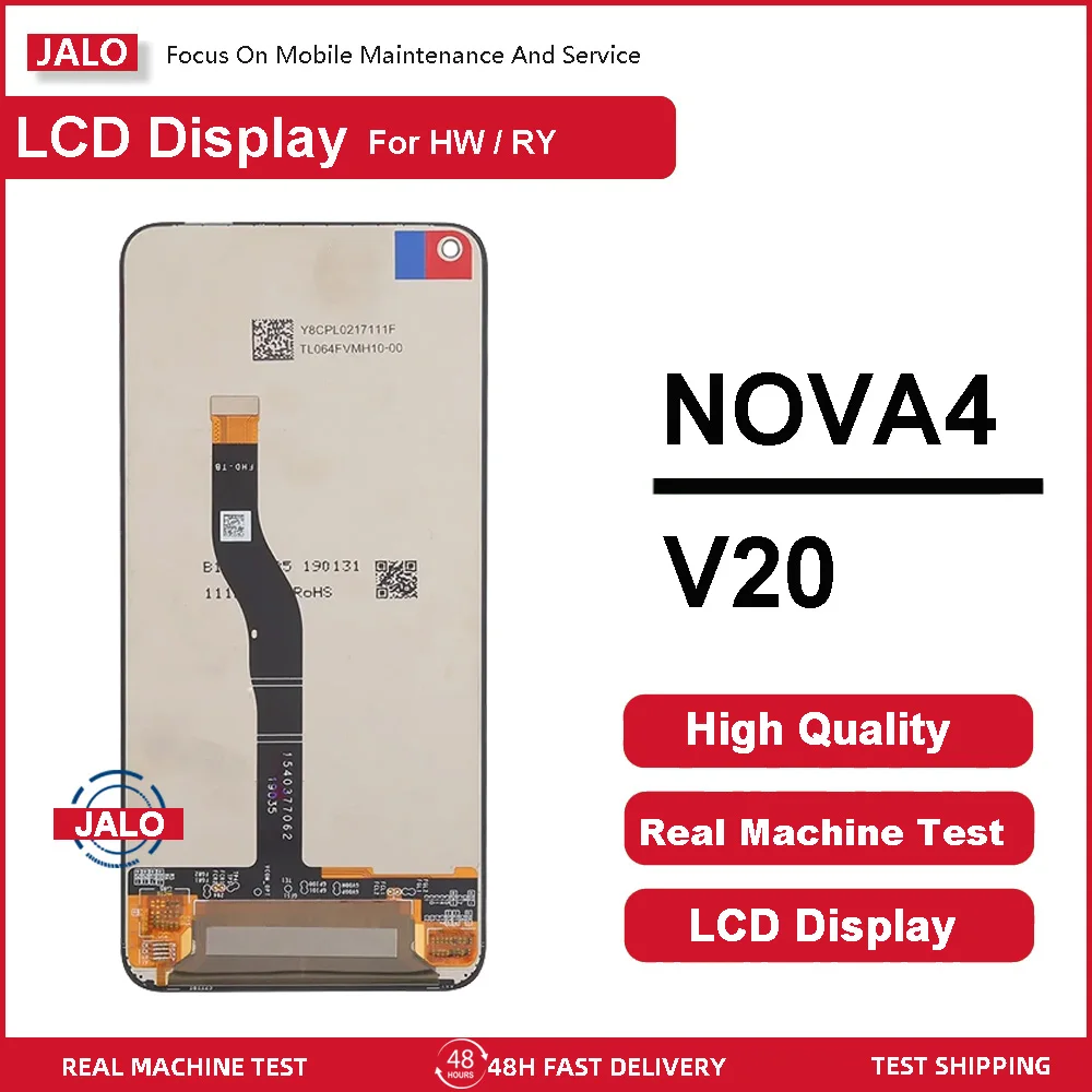 JALO Mobile Phone LCD Screens For Huawei NOVA4 VCE-AL00/TL00 Honor V20 Premium LCD Display Touch Screen LCD Panel Replacement