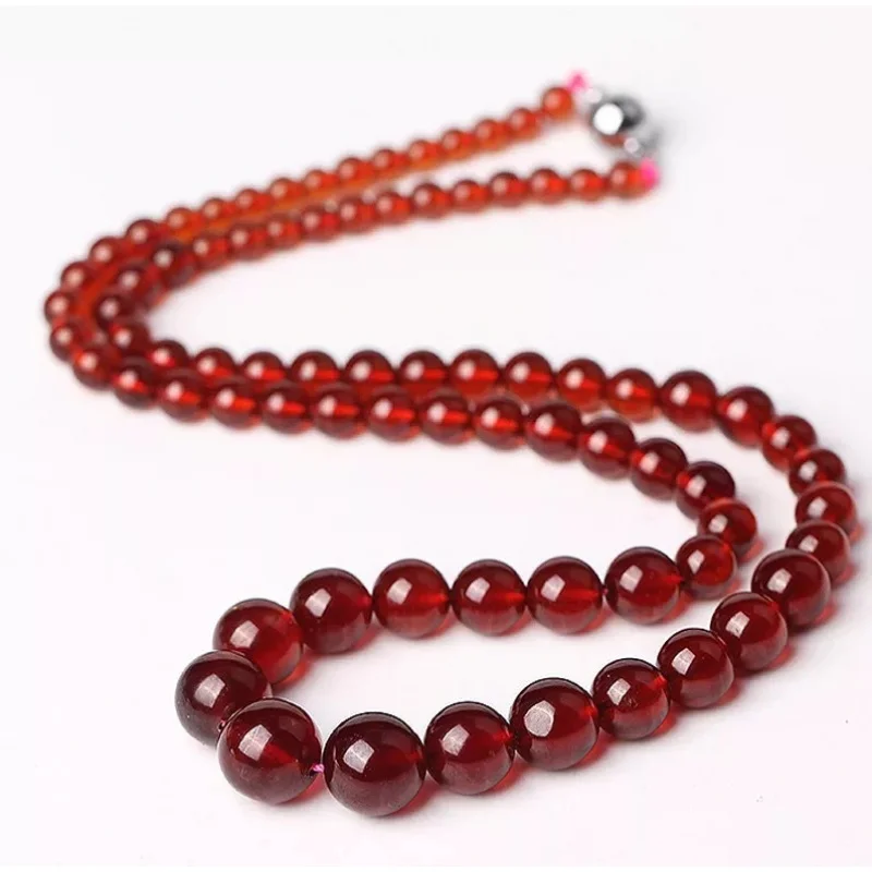 for Women Orange Red Garnet Graduated Strand Long NecklaceFashion Jewelry